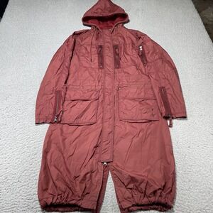 Triple Five Soul Coveralls Unisex Medium Red Hooded Jumpsuit One Piece Sample